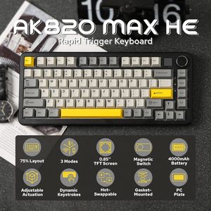 Ak820 Magnetic <b>Switch</b> (factory Tri-color Keycaps) C Tri-mode W/ <b>Oled</b> Display Rgb Diy Mechanical Keyboard Ak820 Magnetic - Product Image 4