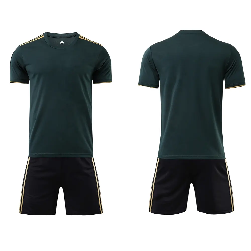 Bán Buôn Maillot De Foot Trẻ Em + Người Lớn Đồng Phục Bóng Đá Câu Lạc Bộ Một Bộ Áo Bóng Đá Màu Xanh Lá Cây Jersey Bóng Đá Vớ Bộ Dụng Cụ Bóng Đá