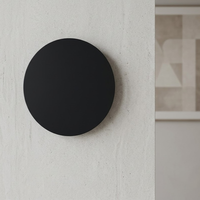 Applique murale moderne sans fil en métal brossé, design rond, minimaliste, à piles, tactile, sans fil, LED rechargeable