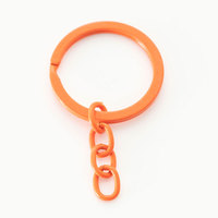 30mm Kleurrijke Emaille Gecoate Zinklegering Sleutelring, Platte Splitsring met 4-delige Ketting voor DIY Sleutelhanger Maken