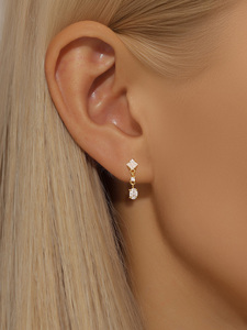CANNER Beautiful Tassel Hallow Eve Mini Water Round Zircon 925 <b>Sterling</b> <b>Silver</b> <b>Stud</b> Earrings - Product Image 6