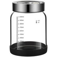 Bocal en verre pour la fermentation avec valve de décompression automatique, idéal pour les cornichons, la choucroute, le kimchi et le kéfir