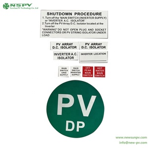 NSPV Étiquettes d'avertissement auto-adhésives pour panneaux solaires Produits solaires pour projets photovoltaïques - Product Image 2
