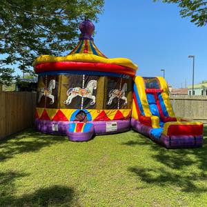 Thương Mại Inflatable Moonwalks Trượt Moonwalk Jumper <span class=keywords><strong>Carousel</strong></span> Combo Brincoines Inflables Bouncer Lâu Đài Thoát Nhà Cho Trẻ Em - Product Image 2