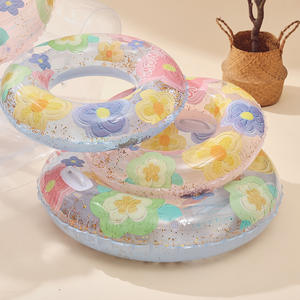 Flotador inflable con estampado de flores, extra grande y grueso, para adultos y niños, para usar en parques acuáticos. - Product Image 3