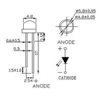 Offre Spéciale 4.8mm chapeau de paille rouge Led CM5Y2UCA haute luminosité pour panneaux publicitaires boîte à lumière Led Diode