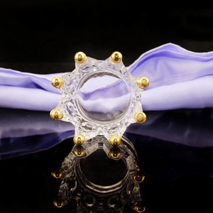 2024 New Silver Rhinestone <strong>Crystal</strong> Wedding Crown Tealight Holder <strong>Stand</strong> with Animal Print and DIY Customization for Home Decor - Product Image 4