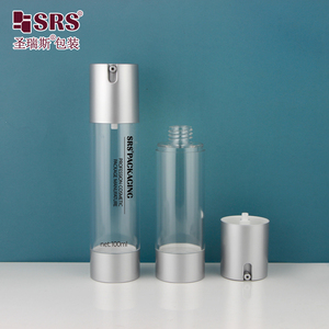 TA021-100ml vide AS en plastique mat argent haut bas moyen clair bouteille transparente correspondant avec pompe sans air pour la comédie - Product Image 4