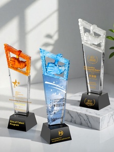 Tùy Chỉnh Ngón Tay Cái Pha Lê Cúp Thủy Tinh Tùy Chỉnh Cạnh Tranh Giải Thưởng Với Chữ Cho Bán Hàng Vô Địch Hoặc Chào Đón Quà Tặng Danh Hiệu - Product Image 4