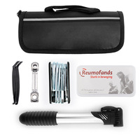 Kit d'outils de réparation de sac de vélo, Kit de réparation multifonctionnel, pompe en alliage d'aluminium pour vélo de montagne DT3085