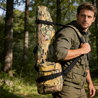 Sac de chasse camouflage multi-poches pour équipement long, idéal pour le camping et la randonnée en extérieur
