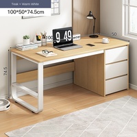 Bureau d'étudiant moderne simple avec tiroir Table de rangement de bureau au design moderne pour la chambre d'étude en bois à panneaux