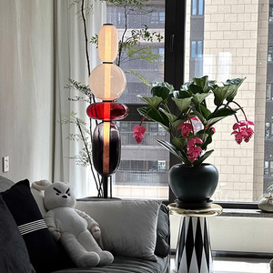 Contemporary Candy <strong>Floor</strong> <strong>Lamp</strong> - Lollipop Minimalist Glass Ellipse <strong>Shades</strong> Artistic Lighting System <strong>for</strong> Gallery Spaces - Product Image 3