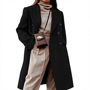 Abrigo de Invierno Largo para Mujer, Ecológico, Ligero, de Poliéster, con Cuello Alto, Doble Botonadura, Solapa, Forro de Satén - Product Image 1