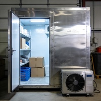 Chambre froide compacte à prix abordable pour viande et fruits de mer, idéale pour restaurants et fermes, avec panneaux en acier inoxydable double face