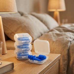 Bouchons d'oreilles en silicone bleu de qualité supérieure pour une protection auditive confortable et un excellent blocage du bruit, idéaux pour la construction - Product Image 3