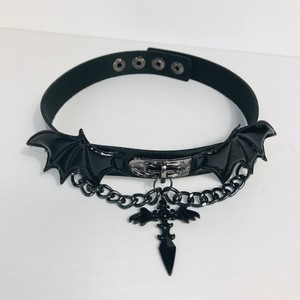 Collar de cuero con alas de demonio y cruz oscura, estilo europeo y americano, popular entre chicas con estilo punk. - Product Image 4