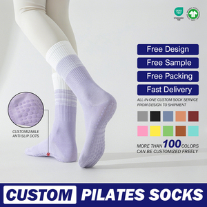 Calcetines <span class=keywords><strong>de</strong></span> Yoga antideslizantes para mujer, dos lobos, pegamento <span class=keywords><strong>de</strong></span> puntos, media pantorrilla, resistente al olor, punto plano, algodón, equipo alto para deportes <span class=keywords><strong>de</strong></span> otoño, Yoga Ballet - Product Image 1