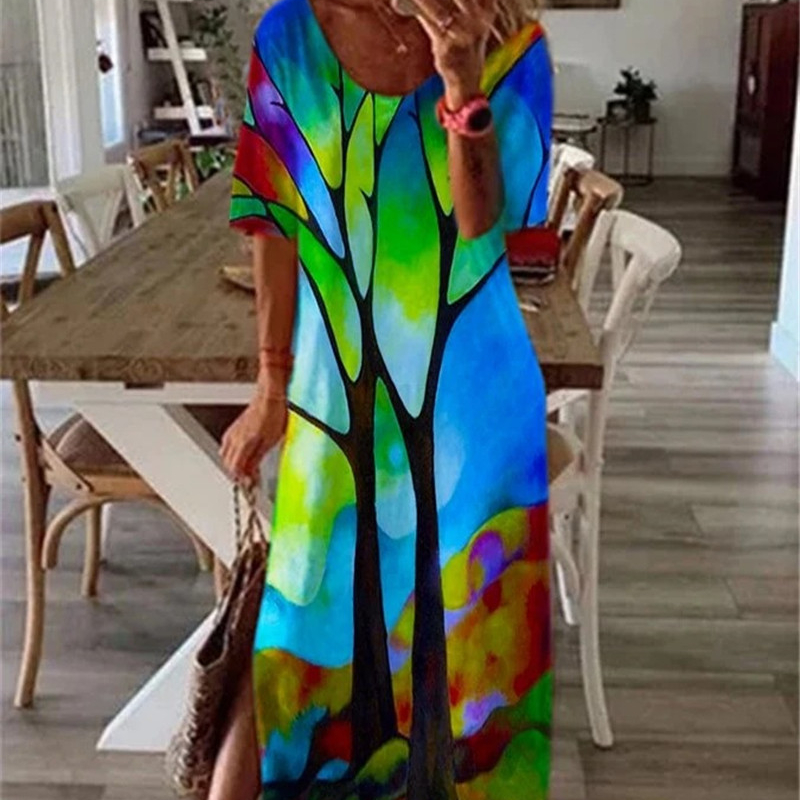 D-011 Großhandel 2021 neues Design Sommer Damen weiß Boho Kleid Kleidung Baumwolle Frauen Strand lässig Blumen Freizeit kleider