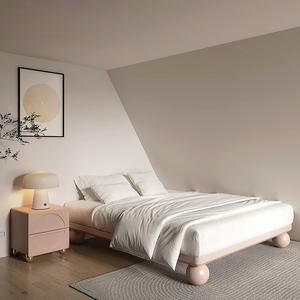Cama Tatami japonesa para dormitorio principal, cama de <span class=keywords><strong>madera</strong></span> maciza sin <span class=keywords><strong>cabecero</strong></span>, moderna, minimalista, tamaño Queen, tamaño King, marco de cama pequeño para el hogar - Product Image 1