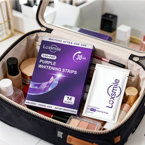 Tiras Blanqueadoras de <span class=keywords><strong>Dientes</strong></span> Luxsmile, Sin Peróxido, Marca Privada V34, Color Morado, Cumplen con las Normas Europeas, Servicios de Personalización - Product Image 1
