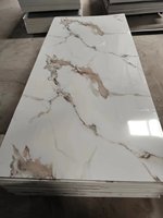 Panneau de revêtement mural en PVC en gros pour la décoration d'hôtel Nouveau panneau Feuille de marbre UV 3mm