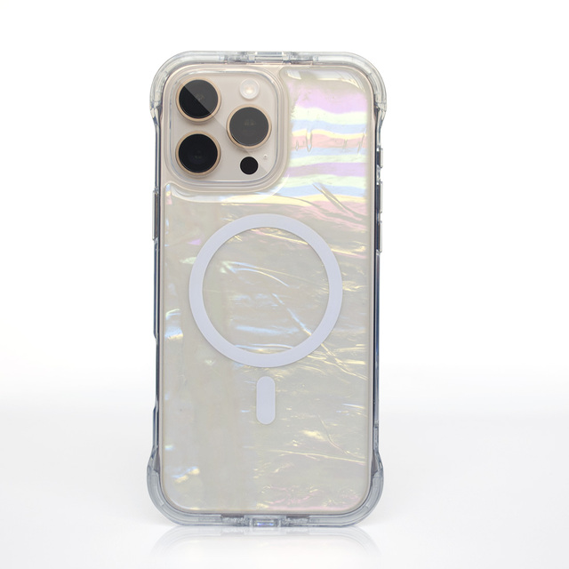 COSYU Bling Flash Powder Epoxy Printed Phone Case Supports Wireless Charging for iPhone 17 16 15 Pro Max