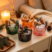 Diffuseur d'arômes en cristal rose en gros avec socle en bois noir, copeaux de cristal naturel, fleurs séchées de cannelle, décor pour huiles essentielles