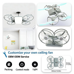 Ventilador de Techo LED Moderno de 3 Velocidades con Lámpara, Control Remoto, 4 Aspas de ABS, 4100K, para Sala de Estar, Estilo Escandinavo, Motor AC/DC, Regulable - Product Image 4