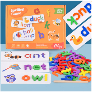 Giocattolo educativo per bambini in legno alfabeto inglese cognizione bambini ortografia gioco di <span class=keywords><strong>parole</strong></span> <span class=keywords><strong>puzzle</strong></span> per bambini - Product Image 1