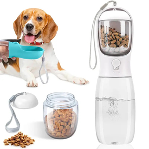 Perro mascota 2 en 1 botella de agua portátil viaje al aire libre mascotas comederos perro tazón personalizable Dropshipping productos 2025 - Product Image 6