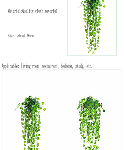 2 pcs 35 \ "Trang trí nội thất Nhân Tạo Màu xanh lá cây Ivy nho khoai tây lá vòng hoa cây nhựa giả lá cây nho màu xanh lá cây trang trí nội thất cây nho - Product Image 6