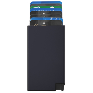 Bán buôn thiết kế tối giản RFID chặn biểu tượng tùy chỉnh Ví kim loại với dây đàn hồi Pop Up chủ thẻ tín dụng cho quà tặng - Product Image 1