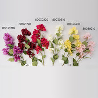 Bouganvillier en Soie Réaliste à 7 Branches, Feuilles Rouge Violet Profond, Fleurs pour Décoration de Noël, Remise de Diplôme, Maison et Jardin, 90cm
