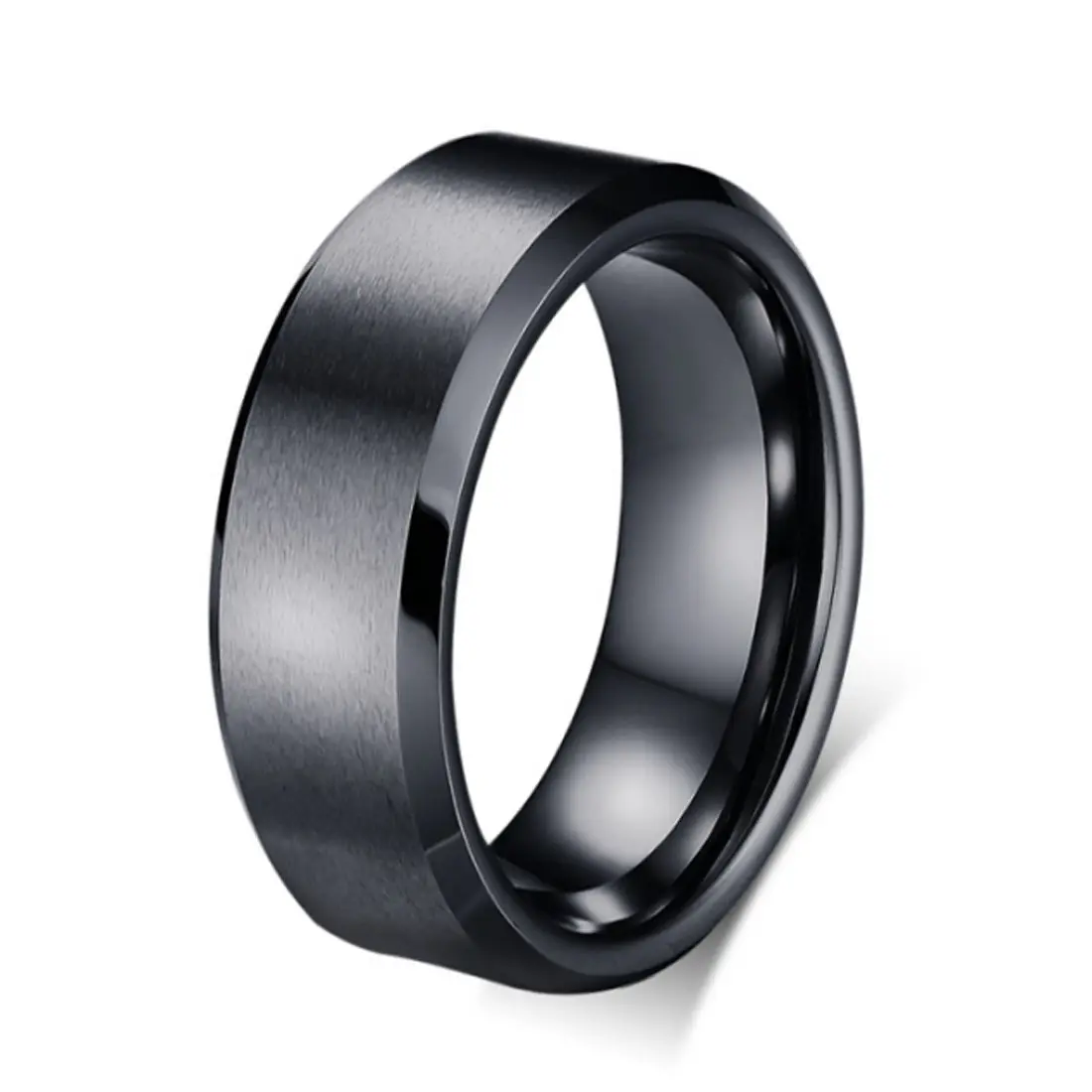 Classic Tungsten Carbide Wedding Band Ring for Men in Black  Silver  Gold  Blue  Brown  Red  and Purple Grooved Center