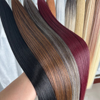 Extensions de cheveux synthétiques à bandes adhésives, tissage en fibres de qualité supérieure, lisses comme des baguettes, 24 pouces, écologiques, résistantes à la chaleur, taille XS
