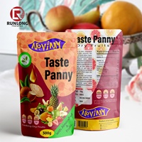 Sachets refermables en Mylar personnalisés, impression en gravure, qualité alimentaire, étanches à l'humidité, tailles personnalisées (15g-500g), pour snacks, noix, salades