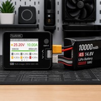 Chargeur d'équilibrage DC uniquement ToolkitRC M7 200W 10A avec écran LCD IPS et testeur de signal servo pour LiPo LiHV LiFe 1-6S RC FPV Multirotor Drone