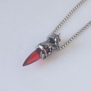 Colgante de Diente de Dragón y Lobo para Hombres, Niños y Mujeres, Collares de Acero Inoxidable, Simulan Piedras Preciosas de Cristal, Regalos para Novios - Product Image 6