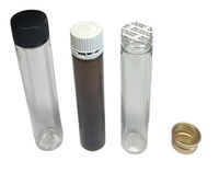 Botol PET Amber/Ampul Suplemen Diet Cair 25ml Tabung PET Silinder Ramping dengan Tutup Sekrup dan Cincin Pengaman