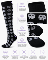 Chaussettes de compression pour femmes et hommes, chaussettes à motifs jusqu'aux genoux, pour la course à pied, le cyclisme, les sports, les voyages