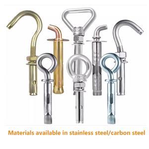 Ooghaken Bevestigingsmiddel <span class=keywords><strong>Heavy</strong></span> <span class=keywords><strong>Duty</strong></span> Oogbouten Roestvrijstalen Muur Betonnen Ankers Schroef Expansiebouten Met Moeren Voor Plafond - Product Image 6