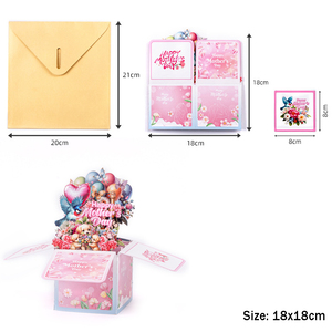 Scatola Sorpresa 3D Pop-up <span class=keywords><strong>con</strong></span> Biglietto Regalo in Carta per la Festa della Mamma, <span class=keywords><strong>con</strong></span> Busta, per Decorazioni Festa della Mamma 'Amo la Mamma' - Product Image 2