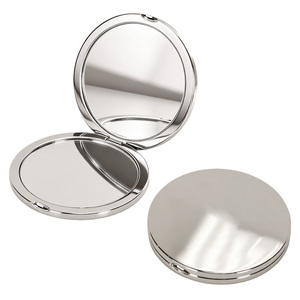 Professional Metal Chrome Finish Dual Sided Foldable Pocket <b>Mirror</b> Personalized Logo <b>Compact</b> <b>Mirror</b> for Promotional Event Gifts - Product Image 1