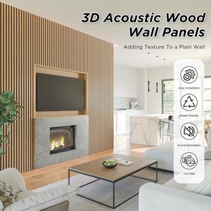 Paneles Acústicos de Madera Modernos FEYT, Paneles Absorbentes de Sonido, Tablero PET y Chapa de Madera, Paneles Acústicos de MDF para Cine - Product Image 3