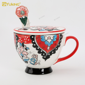 Elegante Tazza da Caffè Contemporanea in New Bone China con Piattino, Manico Spray Colorato, Regalo Aziendale Ecologico per Signore - Product Image 5