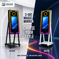 Photomaton à écran tactile miroir de 32 pouces avec impression instantanée, WiFi, construction métallique robuste, photomaton pour la location d'événements
