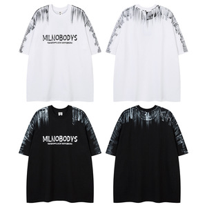 T-shirt en maille à manches courtes pour homme, été, nouveau, séchage rapide, cool, style rétro américain, graffiti <span class=keywords><strong>Salona</strong></span> 7A, antibactérien, anti-boulochage, tendance - Product Image 5