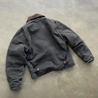 Veste de travail en toile de canard épaisse personnalisée pour hommes, avec crochets de pont, attaches de pompier, veste de travail pour camionneur, charpentier, ouvrier