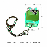 Porte-clés créatif artisanal en forme de chat de dessin animé avec interrupteur mécanique et base LED lumineuse, logo personnalisé, jouet anti-stress portable, vente en gros